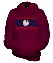 Laos Distressed Flag Unisex Adult Hoodie