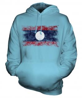 Laos Distressed Flag Unisex Adult Hoodie
