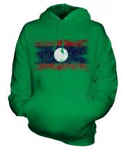 Laos Distressed Flag Unisex Adult Hoodie