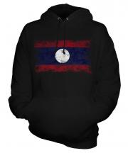 Laos Distressed Flag Unisex Adult Hoodie