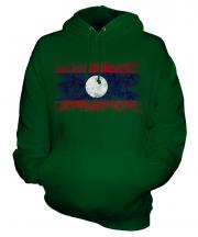 Laos Distressed Flag Unisex Adult Hoodie