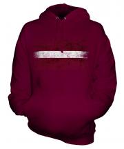 Latvia Distressed Flag Unisex Adult Hoodie