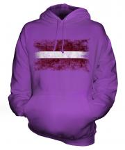 Latvia Distressed Flag Unisex Adult Hoodie