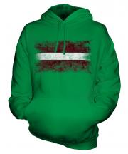 Latvia Distressed Flag Unisex Adult Hoodie