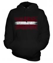 Latvia Distressed Flag Unisex Adult Hoodie