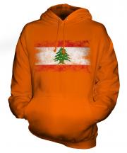 Lebanon Distressed Flag Unisex Adult Hoodie
