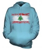 Lebanon Distressed Flag Unisex Adult Hoodie