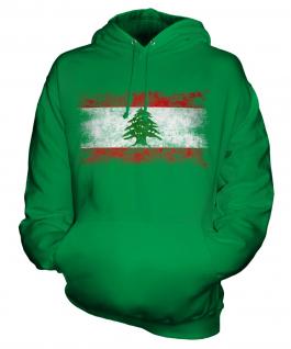 Lebanon Distressed Flag Unisex Adult Hoodie