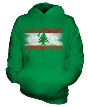 Lebanon Distressed Flag Unisex Adult Hoodie