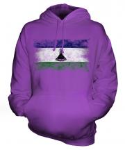 Lesotho Distressed Flag Unisex Adult Hoodie