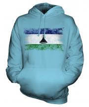 Lesotho Distressed Flag Unisex Adult Hoodie