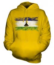 Lesotho Distressed Flag Unisex Adult Hoodie