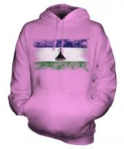 Lesotho Distressed Flag Unisex Adult Hoodie
