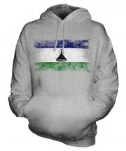 Lesotho Distressed Flag Unisex Adult Hoodie