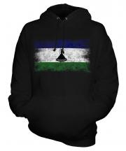 Lesotho Distressed Flag Unisex Adult Hoodie