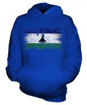 Lesotho Distressed Flag Unisex Adult Hoodie