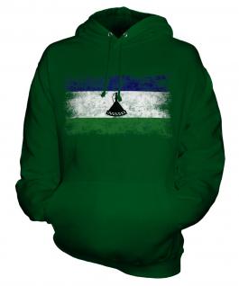 Lesotho Distressed Flag Unisex Adult Hoodie