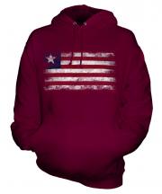 Liberia Distressed Flag Unisex Adult Hoodie