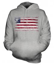 Liberia Distressed Flag Unisex Adult Hoodie