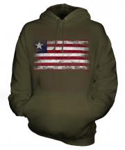 Liberia Distressed Flag Unisex Adult Hoodie