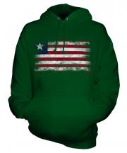 Liberia Distressed Flag Unisex Adult Hoodie