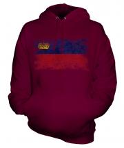 Liechtenstein Distressed Flag Unisex Adult Hoodie