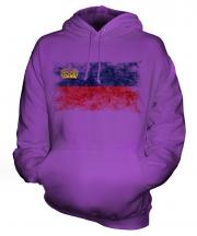 Liechtenstein Distressed Flag Unisex Adult Hoodie