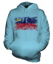 Liechtenstein Distressed Flag Unisex Adult Hoodie
