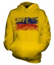 Liechtenstein Distressed Flag Unisex Adult Hoodie