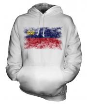 Liechtenstein Distressed Flag Unisex Adult Hoodie