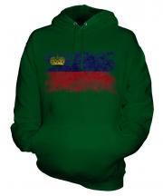 Liechtenstein Distressed Flag Unisex Adult Hoodie