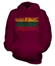 Lithuania Distressed Flag Unisex Adult Hoodie