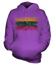 Lithuania Distressed Flag Unisex Adult Hoodie