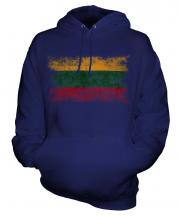 Lithuania Distressed Flag Unisex Adult Hoodie