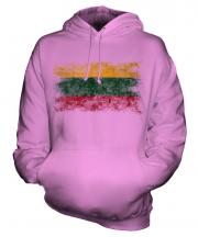 Lithuania Distressed Flag Unisex Adult Hoodie