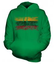 Lithuania Distressed Flag Unisex Adult Hoodie