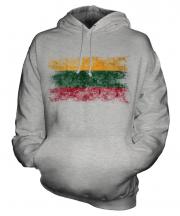 Lithuania Distressed Flag Unisex Adult Hoodie