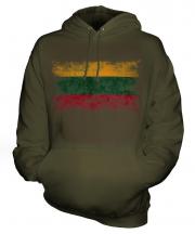Lithuania Distressed Flag Unisex Adult Hoodie