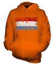 Luxembourg Distressed Flag Unisex Adult Hoodie