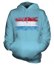 Luxembourg Distressed Flag Unisex Adult Hoodie