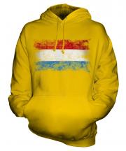 Luxembourg Distressed Flag Unisex Adult Hoodie