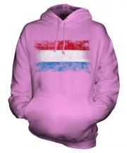 Luxembourg Distressed Flag Unisex Adult Hoodie