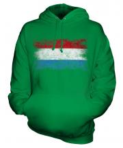 Luxembourg Distressed Flag Unisex Adult Hoodie