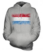 Luxembourg Distressed Flag Unisex Adult Hoodie