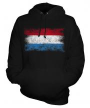 Luxembourg Distressed Flag Unisex Adult Hoodie