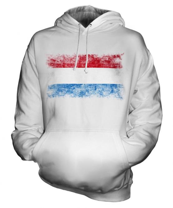 Luxembourg Distressed Flag Unisex Adult Hoodie