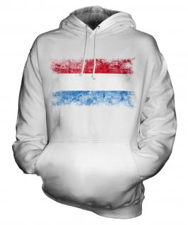 Luxembourg Distressed Flag Unisex Adult Hoodie