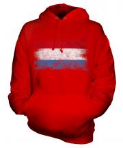 Luxembourg Distressed Flag Unisex Adult Hoodie