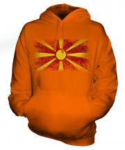 Macedonia Distressed Flag Unisex Adult Hoodie