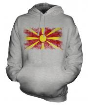 Macedonia Distressed Flag Unisex Adult Hoodie